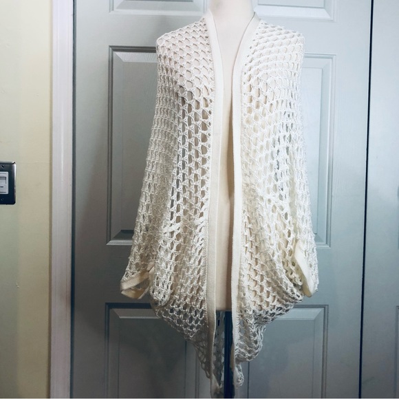 Streetwear Society Crochet Shrug Cover up Cream Sweater Size S/P - Picture 3 of 13